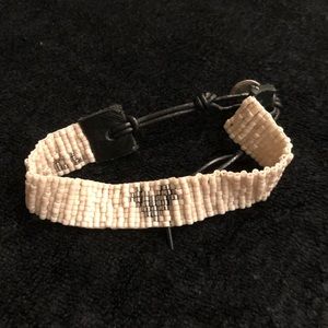 Chan Luu beaded heart bracelet in pink